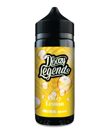 Doozy Legends Fizzy Lemon 100ml E-Liquid Shortfill. A rollercoaster ride for your taste buds. The sweet taste of Candy Lemons followed by a punch of fizzy sherbet. Feel the candy melting and the fizz sizzling on your tongue giving you a satisfying burst of endless flavour.