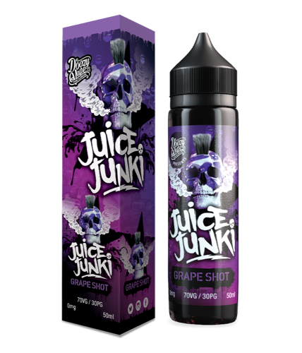Doozy Grape Shot 50ml E-Liquid Shortfill. A Cocktail of Juicy Red Grapes with a Cool shot of Purple Soda. A Refreshingly Fruity Ice Flavour.
