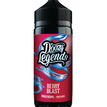 Doozy Legends Berry Blast 100ml E-Liquid Shortfill. A chilled cocktail with a deliciously intense fresh strawberries and ripe raspberries. This vape will provide a fresh hit of berries with the perfect level of coolness.