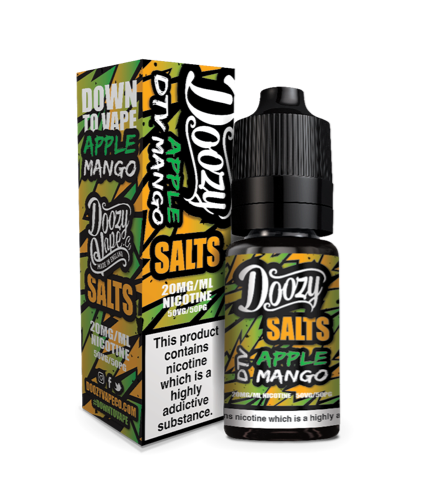 Doozy Salts Apple Mango Nic Salt E-Liquid is a mix of juicy Apples infused with exotic Mangoes. A tantalisingly Tasty Fruity Combination!