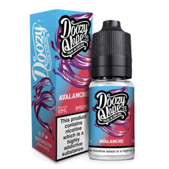 Doozy Avalanche 10ml E-liquid. Mouthwatering Lychee infused with Juicy Berries with a Twist of Ice. Available in 3mg and 6mg Nicotine Strength.