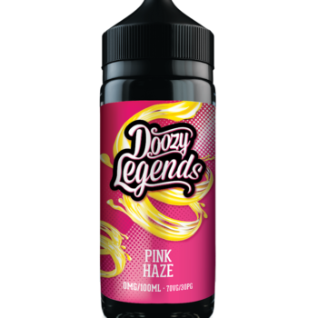 Doozy Legends Pink Haze 100ml E-Liquid Shortfill. Zingy lemon and a concoction of citrus fruits with a tangy edge. Fusing the perfect balance of sweetness and citrus that culminates into one of the best fruity lemon vapes. Vaper’s globally recognise Pink Haze as the reference liquid of choice, an ADV that is one of our best sellers for a reason.