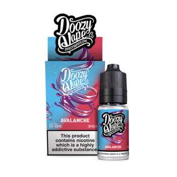 Doozy Avalanche 10 x 10ml E-liquid is a mouth watering Lychee and Juicy Berries with a Twist of Ice. Available in 3mg and 6mg Nicotine Strength.