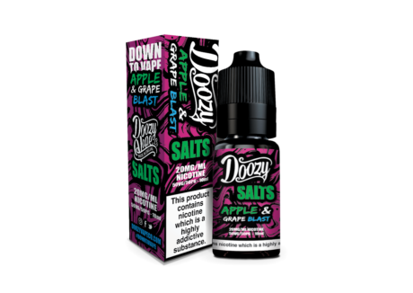 Doozy Salts Apple Grape Blast Nic Salt E-Liquid. A Cool Refreshing Mix of Crispy Green Apples combined with Ripe Juicy Grapes make this Super Tasty Flavour irresistible!