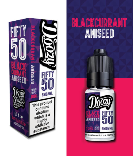 Blackcurrant Aniseed Doozy Fifty 50 10ml Single Product Tiles