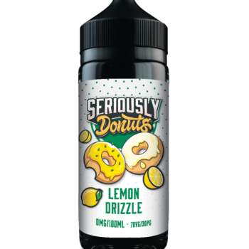 Seriously Donuts Lemon Drizzle E-liquid Shortfill. Scrumptiously soft and fluffy Donut Dough, Drizzled with frosted Lemon Icing with a Sweet Zesty Centre.