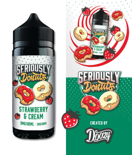 Strawberry Cream Seriously Donuts 100ml Tiles