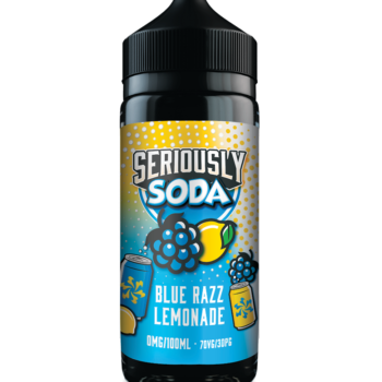 Seriously Soda Blue Razz Lemonade E-liquid Shortfill. Our Famous Blue Razz Berry now with a Twist of Lemonade. The insanely tasty Blue Raspberries now with a Squeeze of Lemon make this Flavour even more Special.
