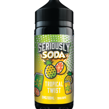 Seriously Soda Tropical Twist E-liquid Shortfill. Succulent Pineapple Chunks Drenched in Grapefruit Juice with a Splash of Pomelo. Inspired by the Flavours of the Caribbean…for a Totally Tropical Taste!