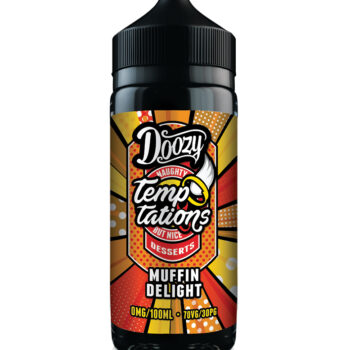 Doozy Temptations Muffin Delight E-Liquid Short fill. A Gorgeously Soft and Scrumptious Muffin infused with Sweet Fruity notes with a hint of Cinnamon.
