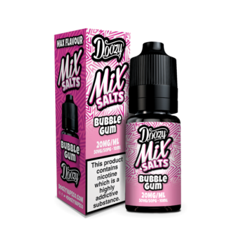 Doozy Mix Salts Bubblegum Nic Salt E-liquid. There’s only one Pink Bubbly that comes to mind. The distinct Bubbly Flavour takes you back to the Tuck Shop days. A True All Time Classic.