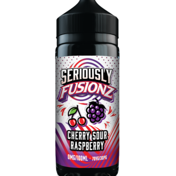 Seriously Fusionz Cherry Sour Raspberry E-liquid Shortfill - The perfect balance of Sweet Cherries and Tangy Raspberries creating a delicious Fizzy combination.
