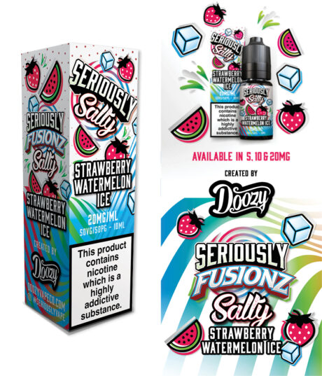 STRAWBERRY WATERMELON ICE Seriously Fusionz Salty 10ml (Tiles) Small