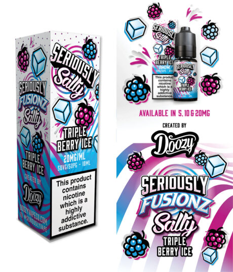 TRIPLE BERRY ICE Seriously Fusionz Salty 10ml (Tiles) Small