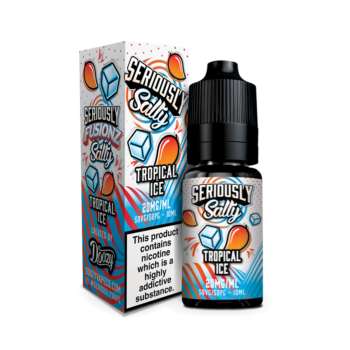 Seriously Fusionz Salty Tropical Ice Nic Salt E-liquid - Enjoy the Tropical Taste of Exotic Fruits on Ice. A Cool mouth-watering combination.