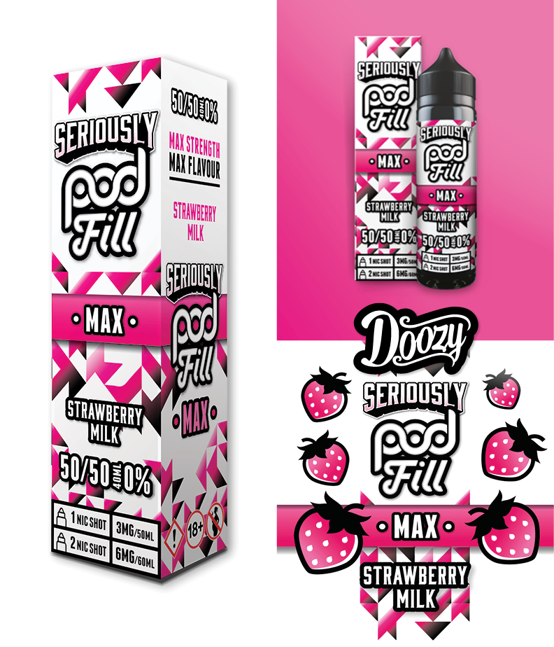 Seriously Pod Fill Max Strawberry Milk E-liquid Shortfill - Doozy Vape Co